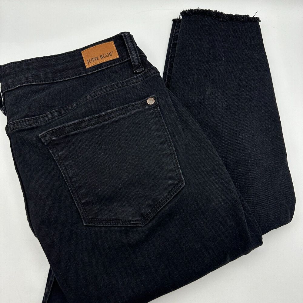 Judy Blue Skinny Fit Leopard Patch Ripped Skinny‎ Jeans Women 9/29 Black Cheetah